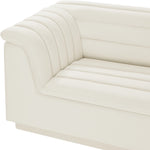 Cascade 118" Velvet Upholstered Modular Sofa in Cream