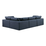 Comfy 119" Linen Textured Fabric Upholstered 4pc. Modular Sectional in Navy