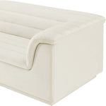Cascade 118" Velvet Upholstered Modular Sofa in Cream