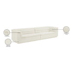Cascade 118" Velvet Upholstered Modular Sofa in Cream