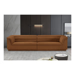 Cascade 118" Velvet Upholstered Modular Sofa in Saddle