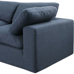 Comfy 119" Linen Textured Fabric Upholstered 4pc. Modular Sectional in Navy