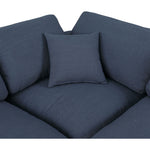 Comfy 119" Linen Textured Fabric Upholstered 4pc. Modular Sectional in Navy