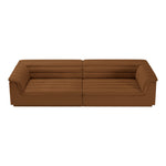 Cascade 118" Velvet Upholstered Modular Sofa in Saddle