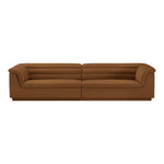 Cascade 118" Velvet Upholstered Modular Sofa in Saddle