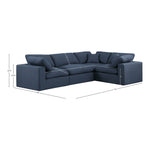 Comfy 119" Linen Textured Fabric Upholstered 4pc. Modular Sectional in Navy