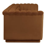 Cascade 118" Velvet Upholstered Modular Sofa in Saddle