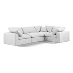 Comfy 119" Linen Textured Fabric Upholstered 4pc. Modular Sectional in White
