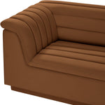 Cascade 118" Velvet Upholstered Modular Sofa in Saddle