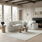 Comfy 119" Linen Textured Fabric Upholstered 4pc. Modular Sectional in White