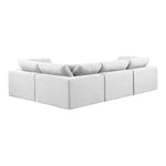 Comfy 119" Linen Textured Fabric Upholstered 4pc. Modular Sectional in White