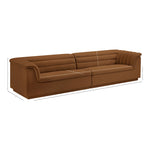 Cascade 118" Velvet Upholstered Modular Sofa in Saddle