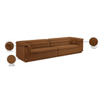Cascade 118" Velvet Upholstered Modular Sofa in Saddle