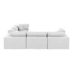 Comfy 119" Linen Textured Fabric Upholstered 4pc. Modular Sectional in White