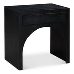 August Oak Veneer Nightstand in Black
