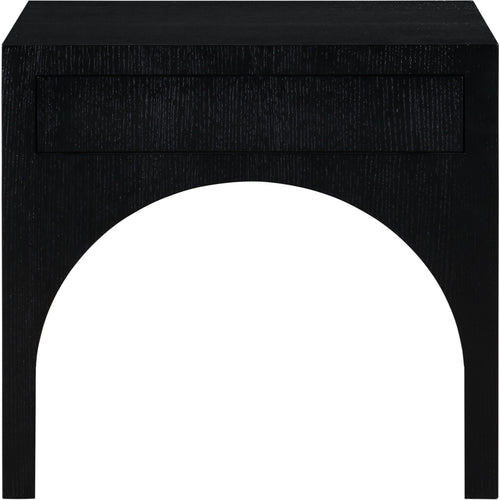 August Oak Veneer Nightstand in Black