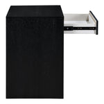 August Oak Veneer Nightstand in Black