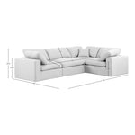 Comfy 119" Linen Textured Fabric Upholstered 4pc. Modular Sectional in White