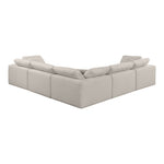 Comfy 119" Linen Textured Fabric Upholstered 5pc. Modular Sectional in Beige