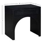 August Oak Veneer Nightstand in Black