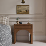 August Oak Veneer Nightstand in Walnut