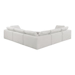 Comfy 119" Linen Textured Fabric Upholstered 5pc. Modular Sectional in Cream