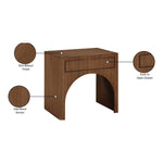 August Oak Veneer Nightstand in Walnut