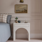August Oak Veneer Nightstand in White