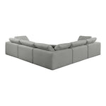 Comfy 119" Linen Textured Fabric Upholstered 5pc. Modular Sectional in Grey