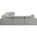 Comfy 119" Linen Textured Fabric Upholstered 5pc. Modular Sectional in Grey
