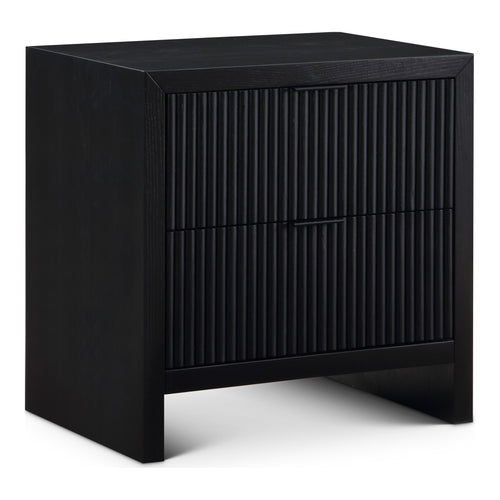 Fairfax Solid Wood And Oak Veneer Nightstand in Black