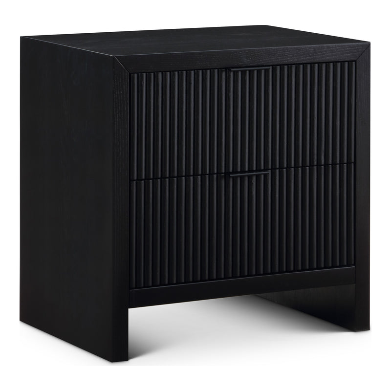 Fairfax Solid Wood And Oak Veneer Nightstand in Black