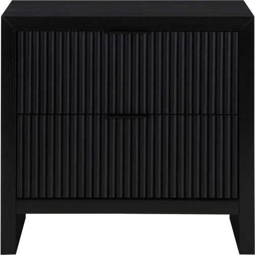 Fairfax Solid Wood And Oak Veneer Nightstand in Black