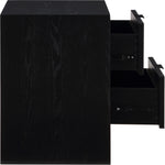 Fairfax Solid Wood And Oak Veneer Nightstand in Black