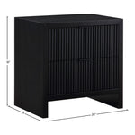 Fairfax Solid Wood And Oak Veneer Nightstand in Black