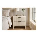 Fairfax Solid Wood And Oak Veneer Nightstand in Cream