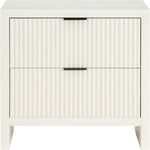 Fairfax Solid Wood And Oak Veneer Nightstand in Cream