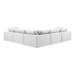 Comfy 119" Linen Textured Fabric Upholstered 5pc. Modular Sectional in White
