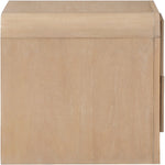 Fluted Solid Wood And Oak Veneer Nightstand in Natural