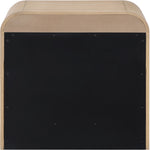 Fluted Solid Wood And Oak Veneer Nightstand in Natural