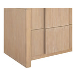 Fluted Solid Wood And Oak Veneer Nightstand in Natural