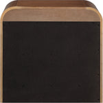 Fluted Solid Wood And Oak Veneer Nightstand in Walnut
