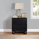 Kent Ash Wood Nightstand in Black