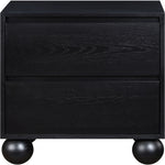 Kent Ash Wood Nightstand in Black