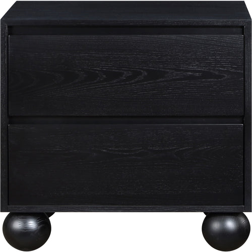 Kent Ash Wood Nightstand in Black