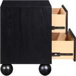 Kent Ash Wood Nightstand in Black