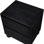 Kent Ash Wood Nightstand in Black