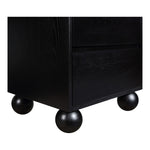 Kent Ash Wood Nightstand in Black