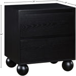 Kent Ash Wood Nightstand in Black