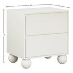 Kent Ash Wood Nightstand in Cream